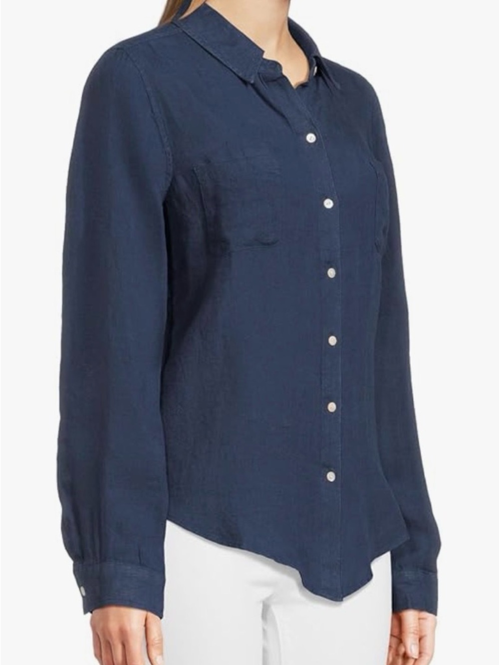 NWT Lilly Pulitzer Seaview Linen Button Down Size XL in True Navy, Breezy Summer